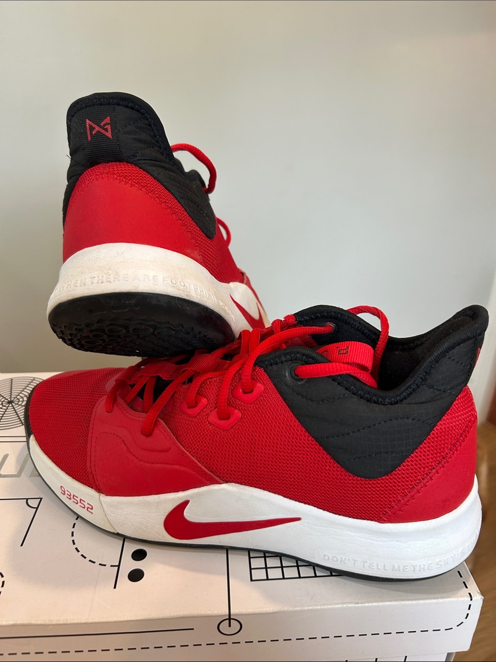 Nike Paul George 3 Men’s Red and Black Low-Top Sneakers University Red